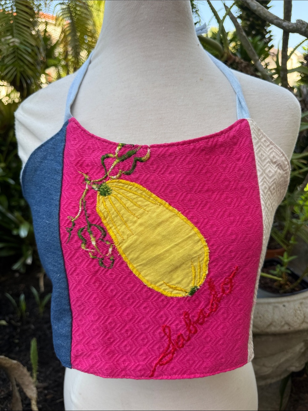 Reversible Halter Upcycled Festival Clothing Summer Fashion